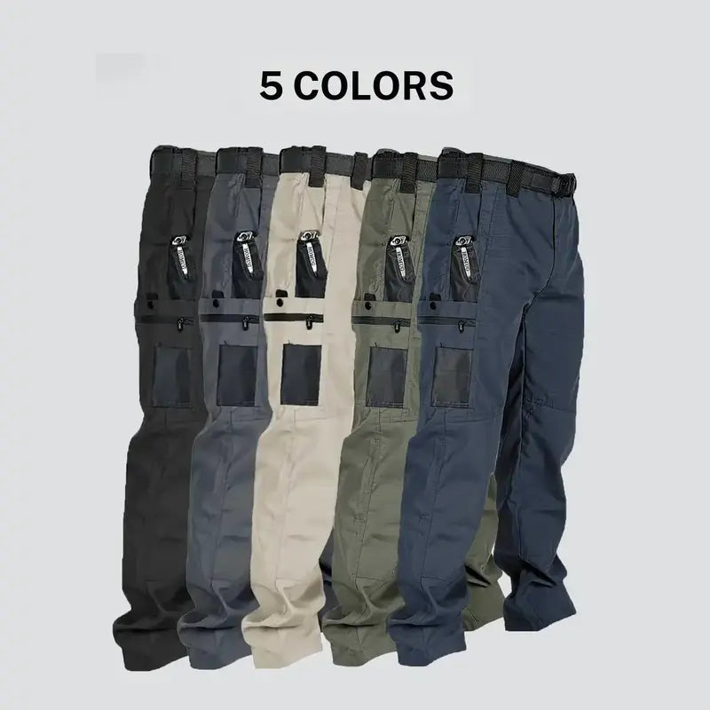 Men's Tactical Cargo Pants, 230g/m² Water & Abrasion Resistant Fabric
