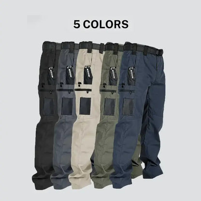 Men's Tactical Cargo Pants, 230g/m² Water & Abrasion Resistant Fabric