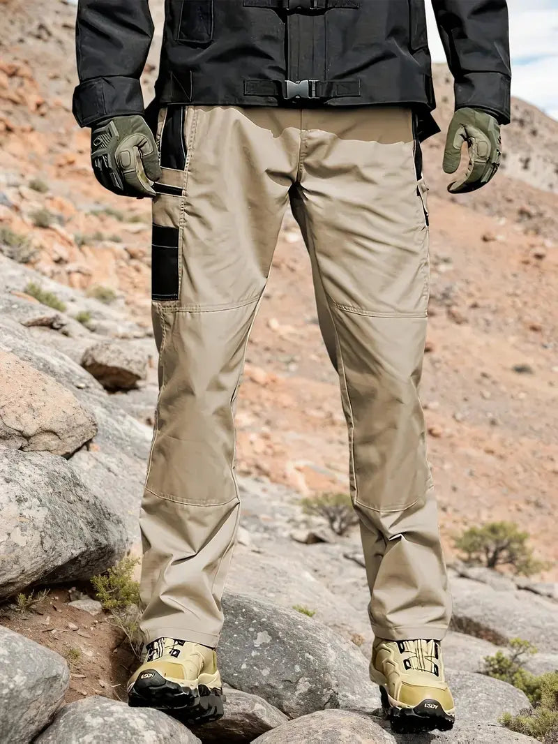 Men's Tactical Cargo Pants, 230g/m² Water & Abrasion Resistant Fabric