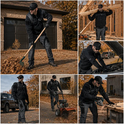 Men's Tactical Cargo Pants, 230g/m² Water & Abrasion Resistant Fabric