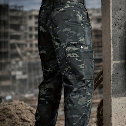 Men's Tactical Cargo Pants, 230g/m² Water & Abrasion Resistant Fabric