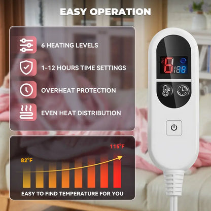 Wearable Heated Throw Blanket, 6 Heat Settings