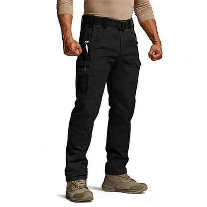 Men's Tactical Cargo Pants, 230g/m² Water & Abrasion Resistant Fabric