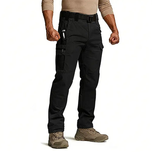 Men's Tactical Cargo Pants, 230g/m² Water & Abrasion Resistant Fabric